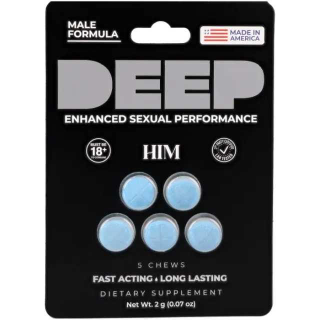 DEEP Him Chews Blue Razz 5 kauwtabletten libido