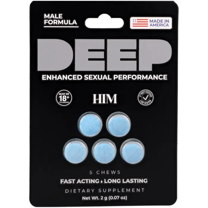 DEEP Him Chews Blue Razz 5 kauwtabletten libido