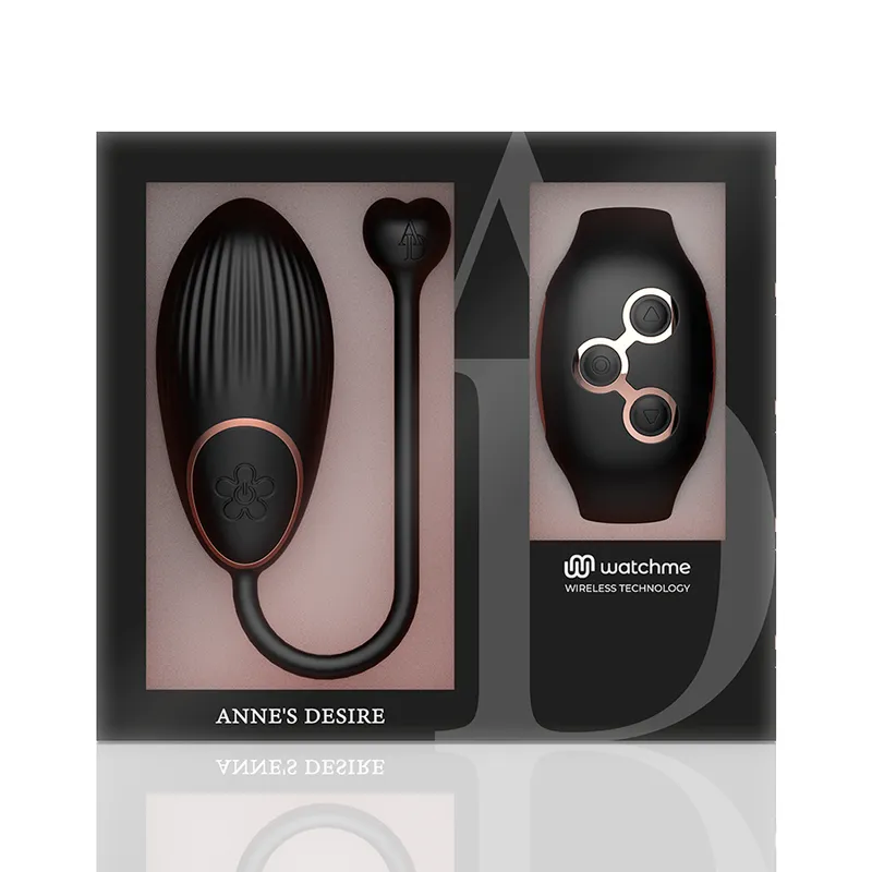 Anne's Desire WatchMe vibratie-ei zwart-goud met afstandsbed.