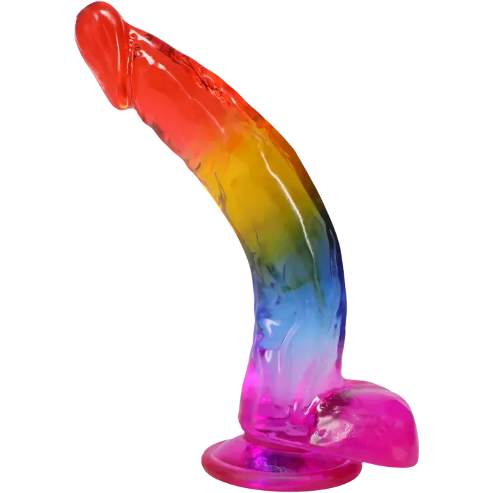 Crystal Jellies Realistic Cock dildo Rainbow 24cm zuignap