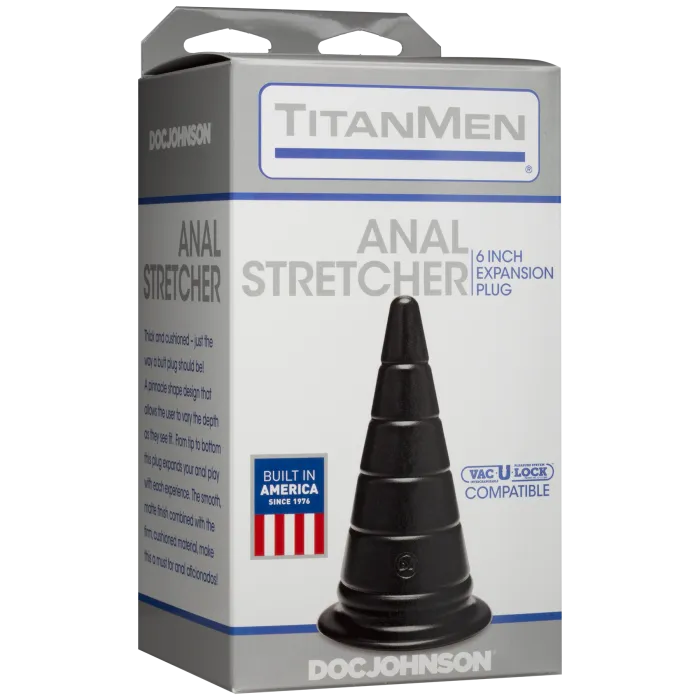 TitanMen Anal Stretcher 6 Inch anaalplug zwart PVC