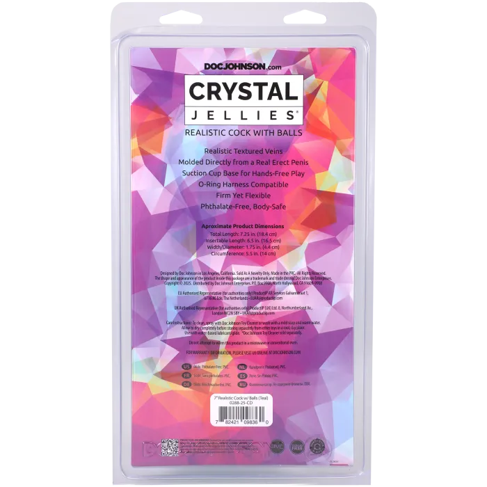 Crystal Jellies Realistic 7 Inch dildo paars zuignap