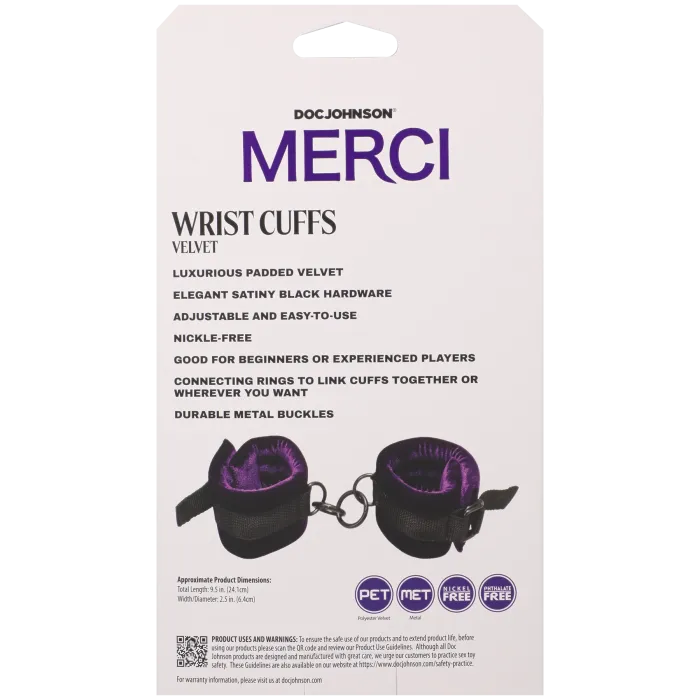 The Classics Merci Velvet polsboeien zwart paars