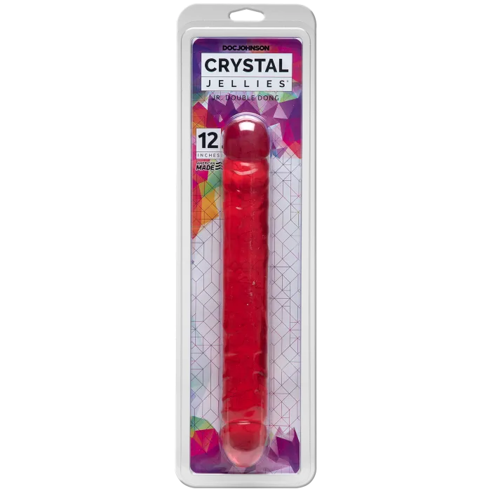 Crystal Jellies Jr Double Dong dildo 30 cm roze flexibel