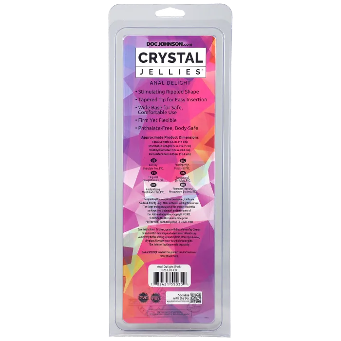 Crystal Jellies Anal Delight anale plug 5 inch roze kralen
