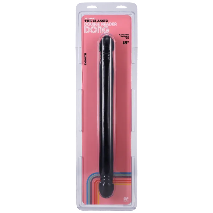 The Classics Double Header Dong 18 inch dubbele dildo zwart soepel