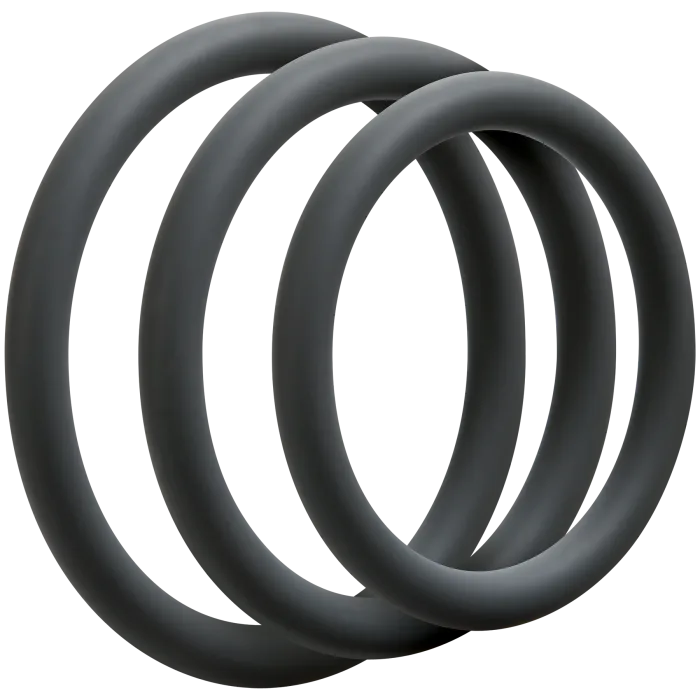 OptiMALE Thin cockring set 3 stuks zwart silicone
