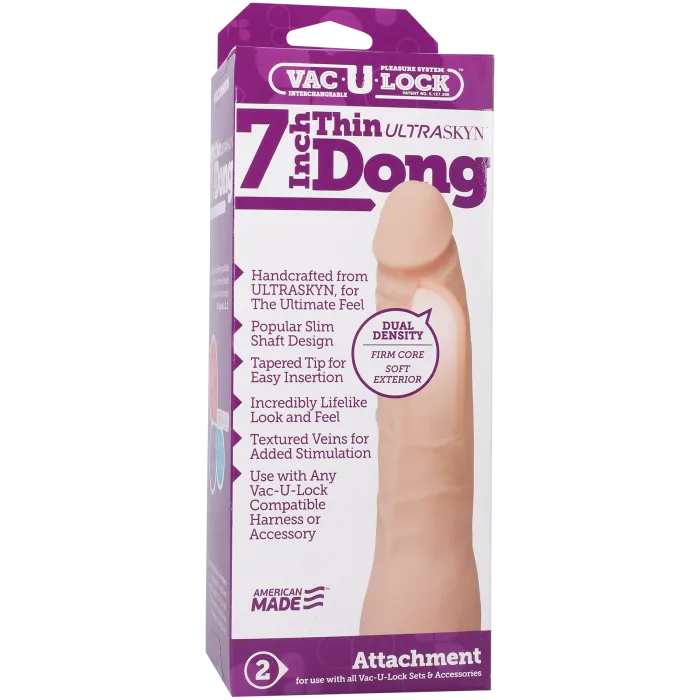 The Classics Vac-U-Lock 7 Inch Thin dildo vanilla ULTRASKYN