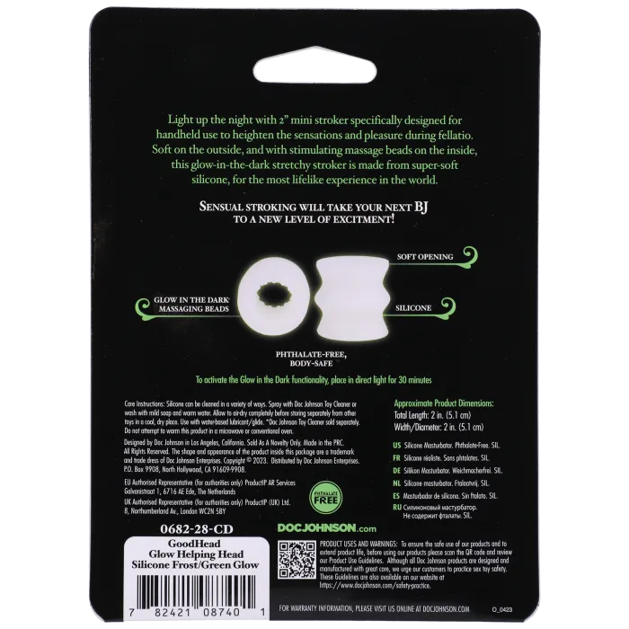 The Classics GoodHead Helping Head mini stroker frost silicone