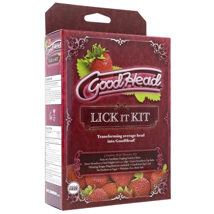 The Classics GoodHead Lick It Kit aardbei orale gel set