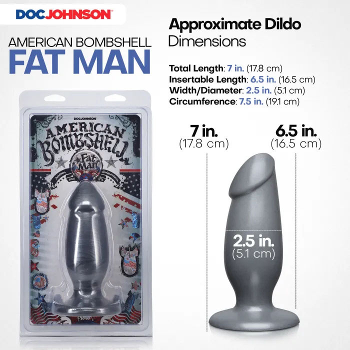 American Bombshell Fat Man buttplug gun metal