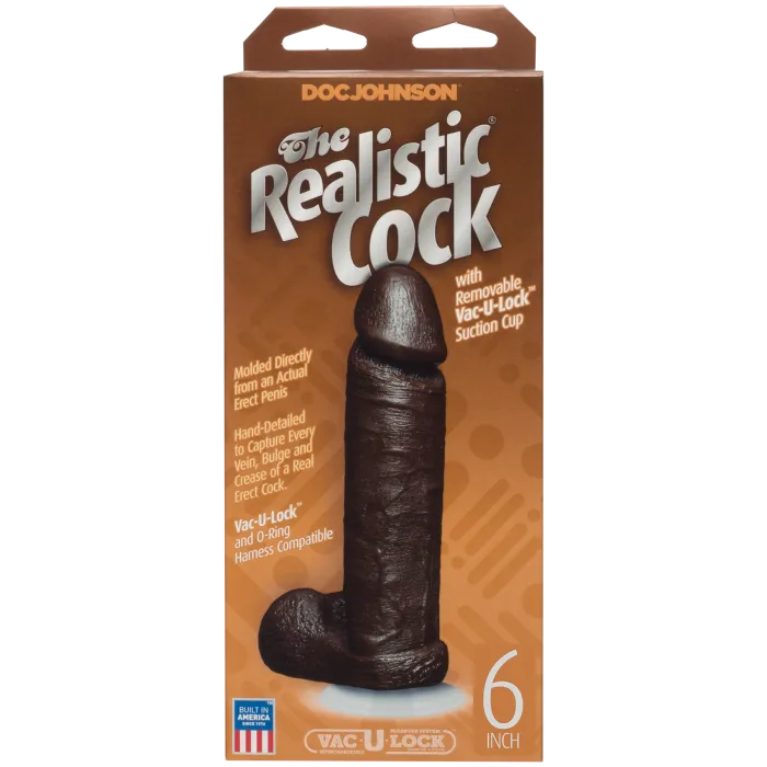 The Classics Realistic Cock dildo 15cm chocolate zuignap