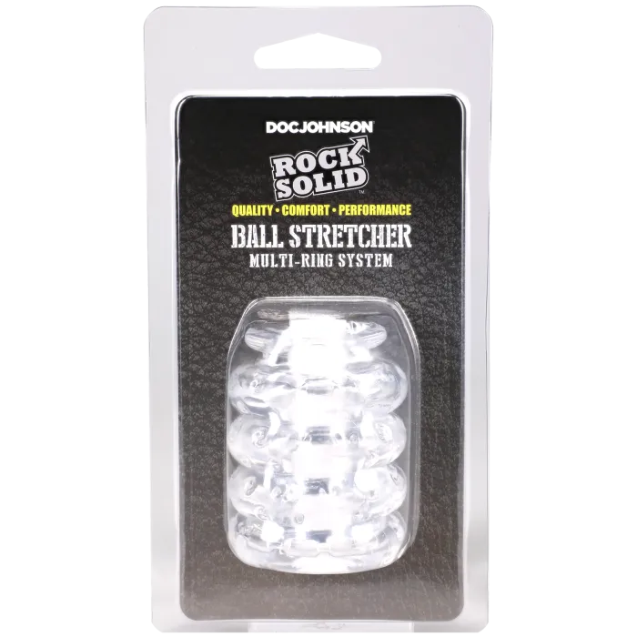 The Classics Rock Solid Ball Stretcher penisringen set Clear TPE