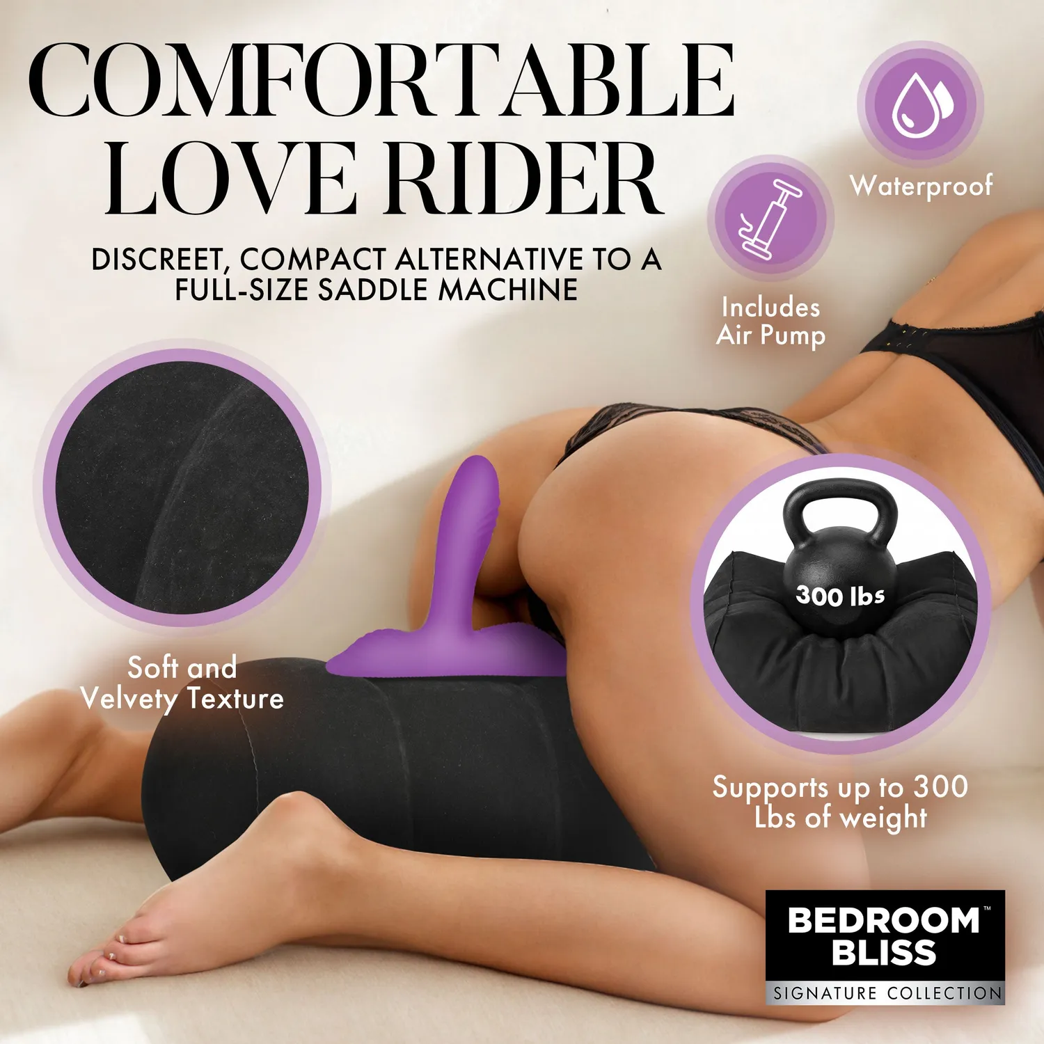 Bedroom Bliss Love Rider kussen vibrerend opblaasbaar silicone