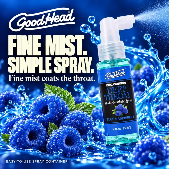 GoodHead Deep Throat Spray keelspray blue raspberry 59 ml verdovend