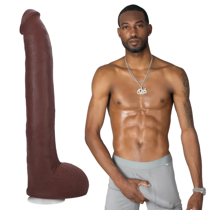 Signature Cocks Hollywood Cash dildo 11 inch chocolade met zuignap