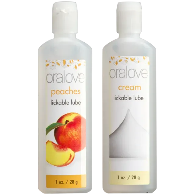 The Classics Oralove Delicious Duo glijmiddel perzik room 2-pack