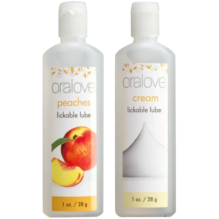 The Classics Oralove Delicious Duo glijmiddel perzik room 2-pack
