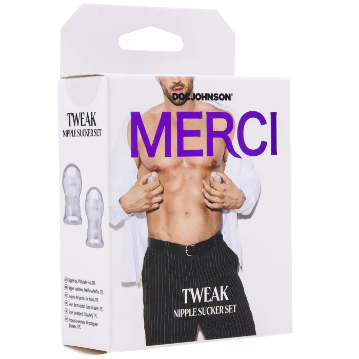 Merci Tweak tepelzuigers set 2 stuks transparant TPE
