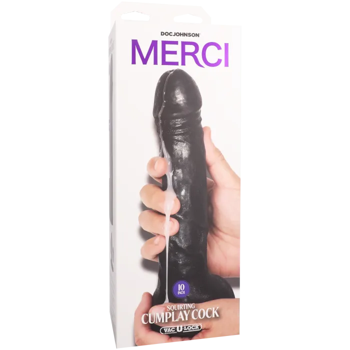 The Classics Merci Squirting Cumplay Cock 10 inch dildo zwart spuitend
