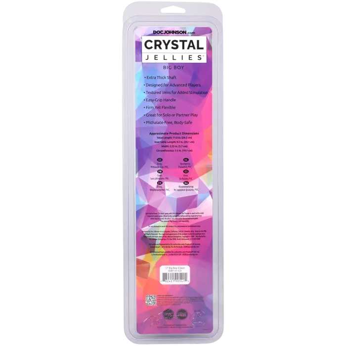 The Classics Crystal Jellies Big Boy dildo 12 inch roze