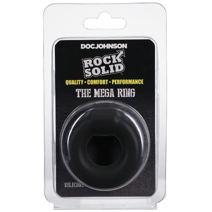 ROCK SOLID Mega Ring cockring zwart siliconen met nop
