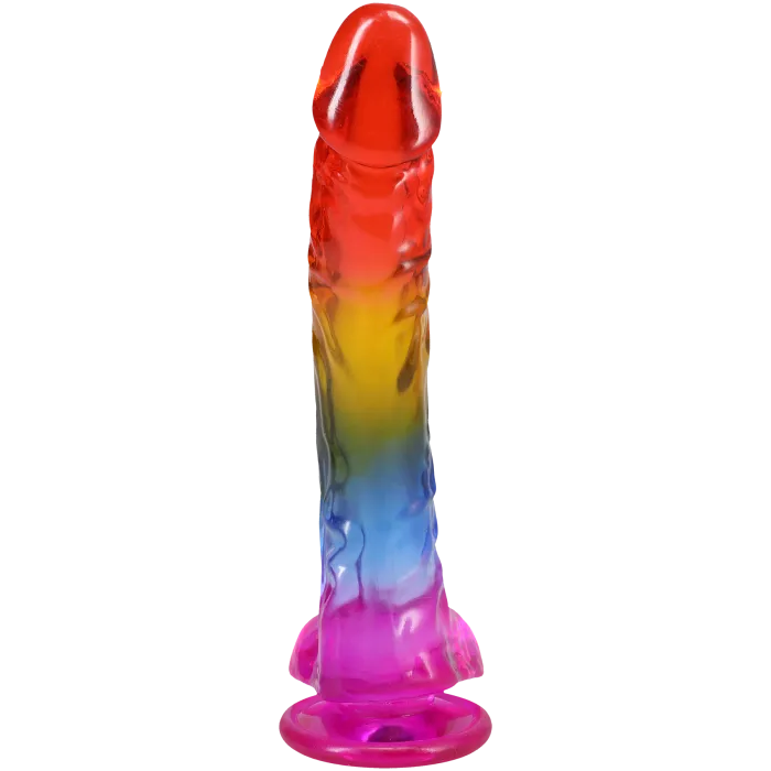 Crystal Jellies Realistic Cock dildo Rainbow 24cm zuignap