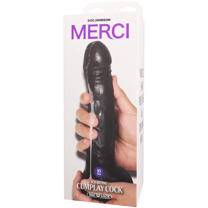 The Classics Merci Squirting Cumplay Cock 10 inch dildo zwart spuitend
