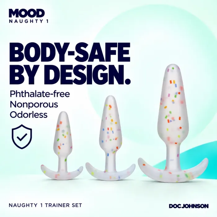 The Classics Mood Naughty 1 buttplug set 3-delig zwart silicone