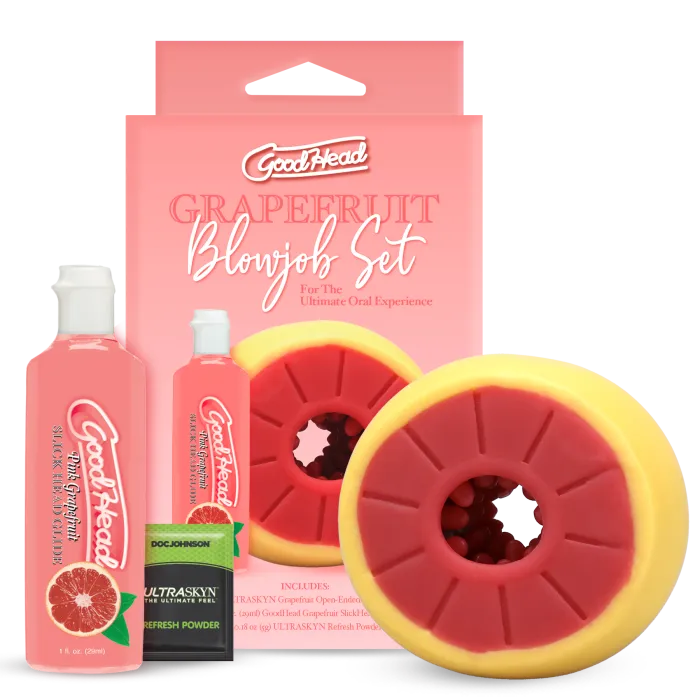 The Classics GoodHead Grapefruit masturbator set geel TPE