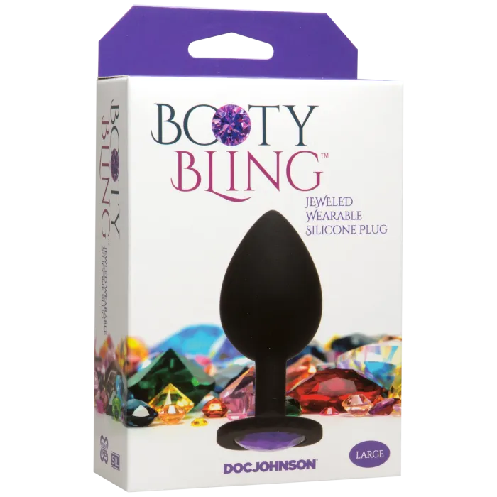 The Classics Booty Bling Jeweled Plug Buttplug Large Paars