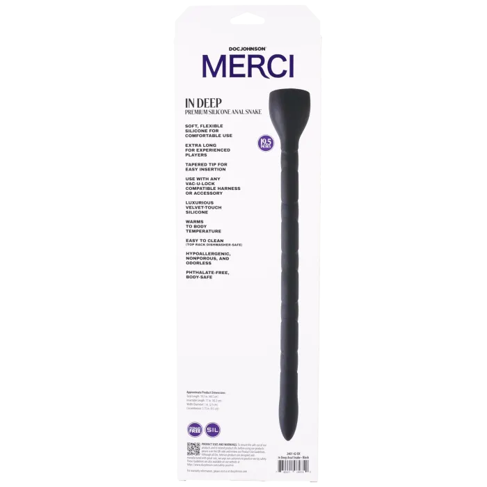 The Classics Merci In Deep anale slang silicone zwart 49 cm