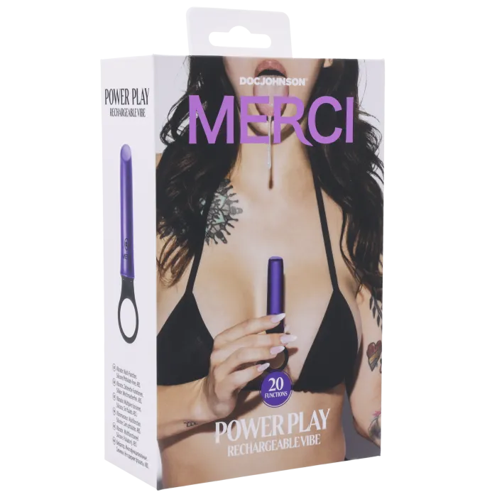 Merci Power Play vibrator paars siliconen grip 20 standen