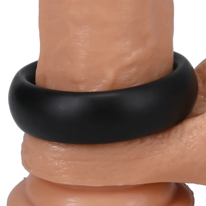 The Classics Rock Solid siliconen cockring Large zwart