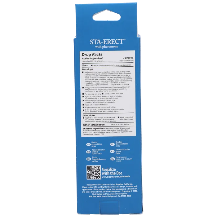 The Classics Intimate Enhancements Sta-Erect delay spray 59 ml met lidocaïne