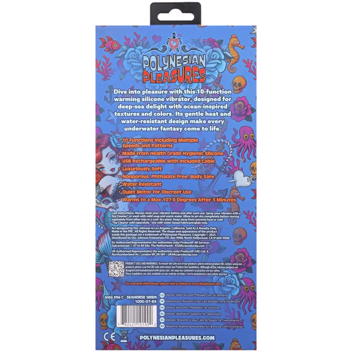 The Classics Into The C Seahorse Siren vibrator blauw siliconen