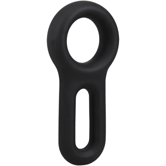 The Classics Rock Solid Keyhole siliconen cockring zwart