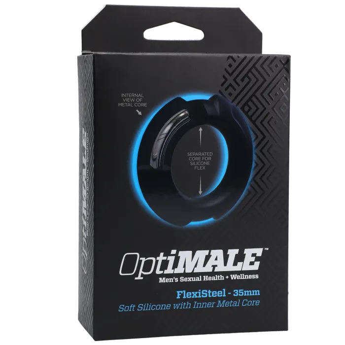 OptiMALE FlexiSteel 35mm cockring zwart siliconen