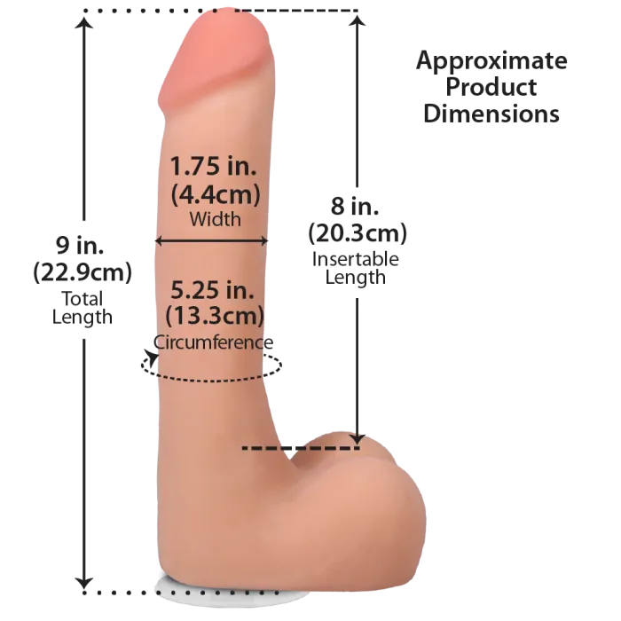 The Classics Realistic Cock dildo 9 inch vanilla zuignap