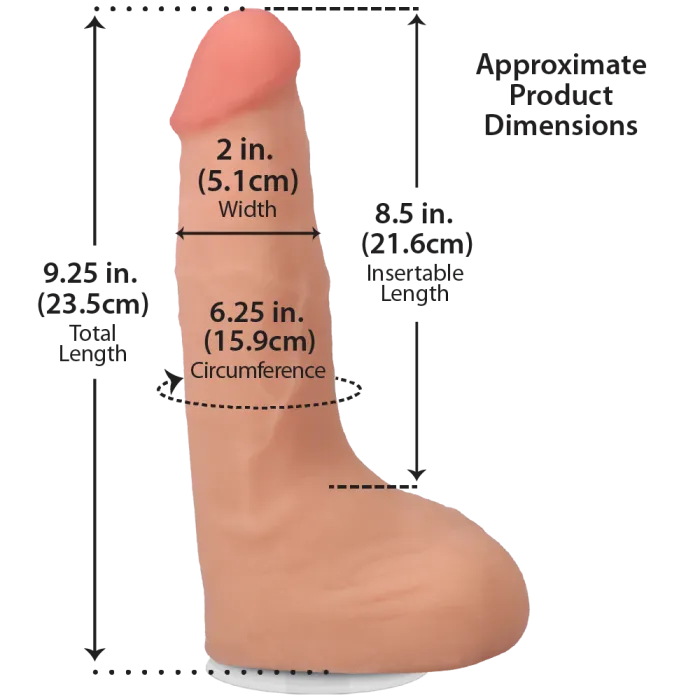 The Classics The Realistic Cock dildo 9.5 inch vanilla spuitend