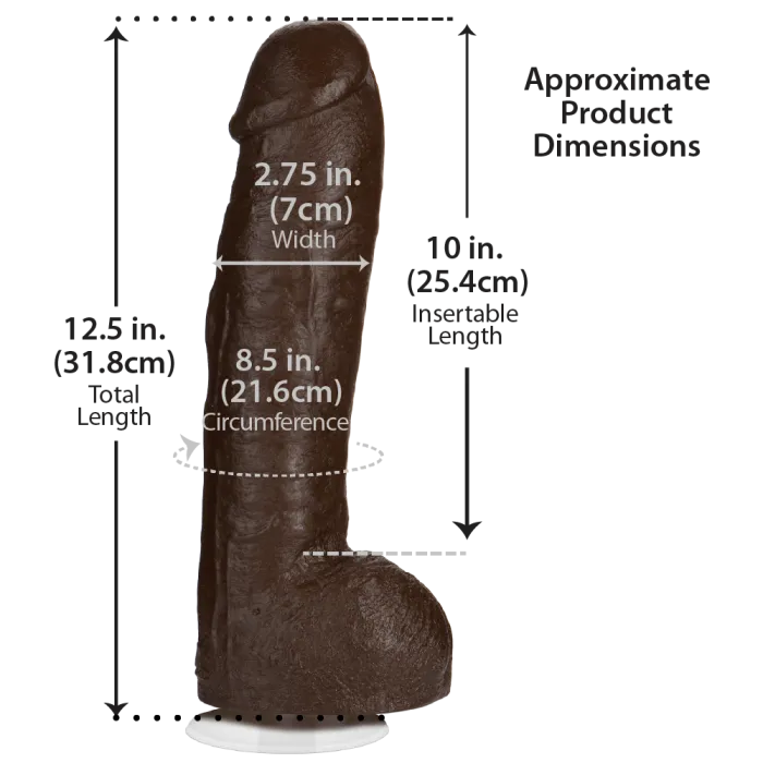 The Classics Signature Cocks Bam dildo 13 inch Chocolate