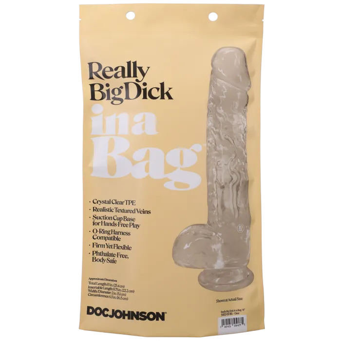 The Classics Really Big Dick In A Bag dildo 10 inch transparant
