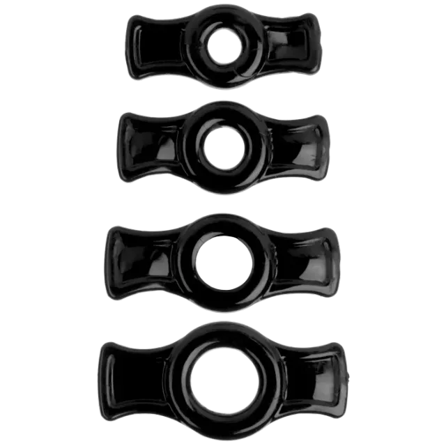 The Classics TitanMen cockring set zwart 4 stuks TPR