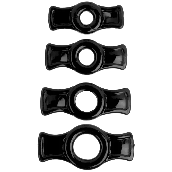 The Classics TitanMen cockring set zwart 4 stuks TPR