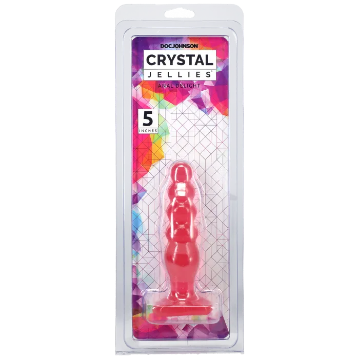 Crystal Jellies Anal Delight anale plug 5 inch roze kralen