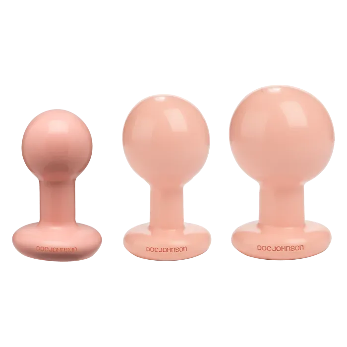 The Classics Classic Round Butt Plug anaalset 3 stuks Cream
