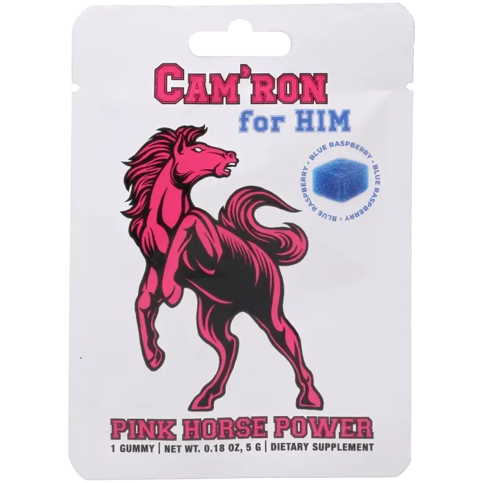 The Classics CAMRON Pink Horse Gummy Blue Raspberry Stuk