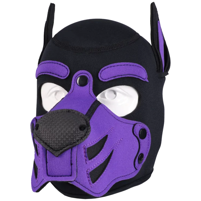Merci Puppy Hood Neoprene puppy masker zwart-violet ademend