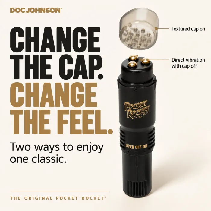 The Classics Pocket Rocket Original minivibrator wit geribbeld kapje