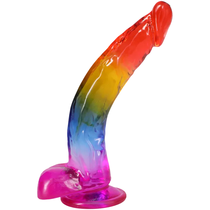 Crystal Jellies Realistic Cock dildo Rainbow 24cm zuignap